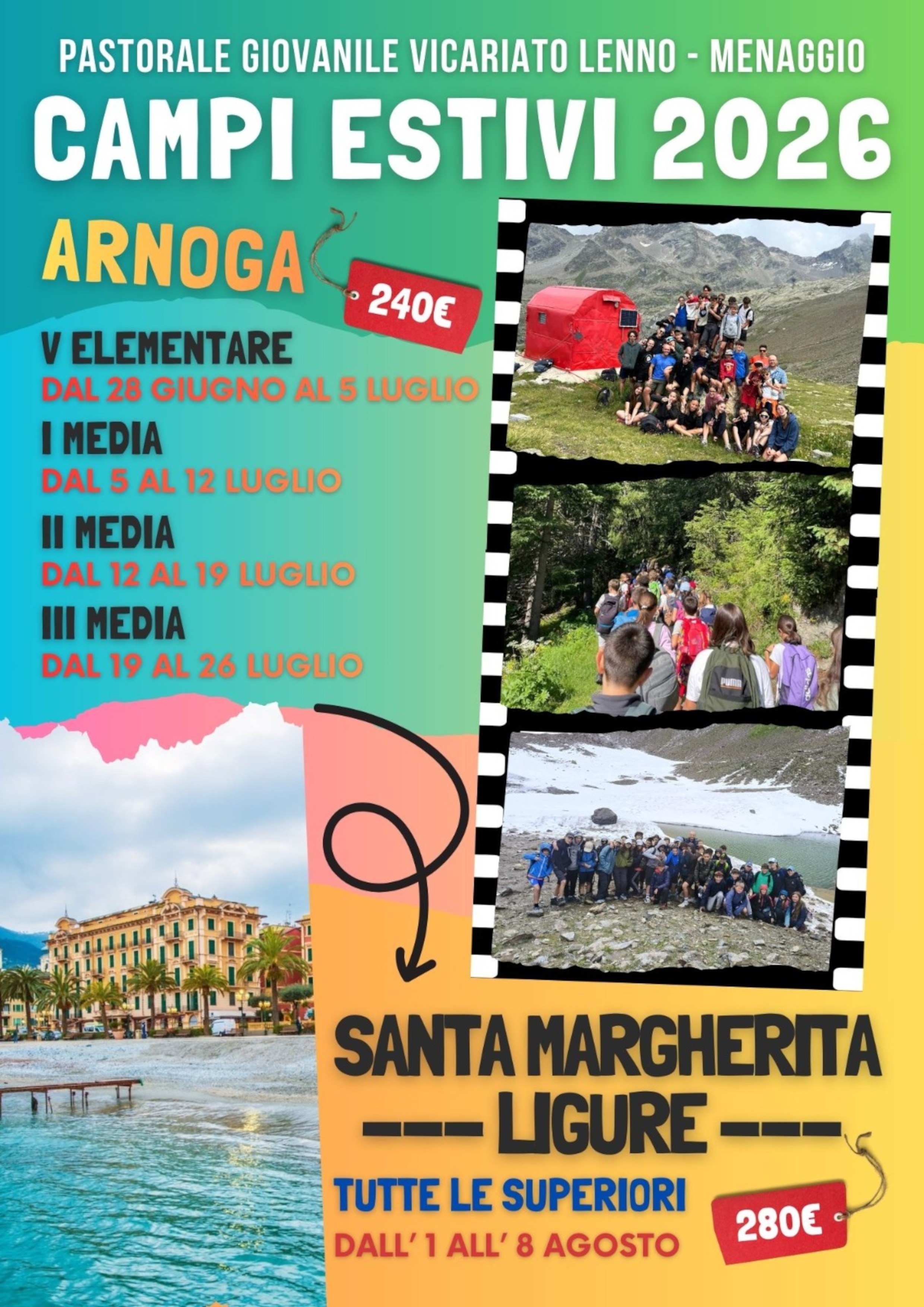 Campi Estivi 2026 Arnoga Santa Margherita Ligure